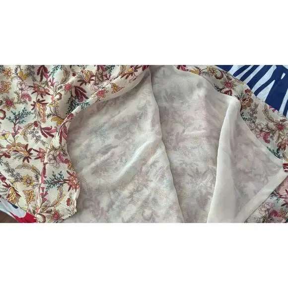 Jessica Simpson Floral Dress XS Boho Open Back Ruffle Hoco Bridgerton Regency